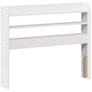 Cabecero de cama con estantes madera maciza pino blanco 100 cm