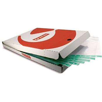 Grafoplas - Fundas Multitaladro Reforzadas, Polipropileno, Formato Folio, 16 Taladros, Color Verde, Paquete de 100