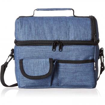 PuTwo Térmica Porta Alimentos 8L Hermética Bolsa Térmica Plegable Bolso Nevera Térmica Tela Bolsas Térmicas para Llevar Comida Nevera Almuerzo para Adulto Niños Trabajo Playa Viaje -Vaquera Azul