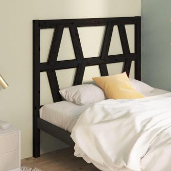 Cabecero para cama negra 81x4x100 cm madera maciza de pino
