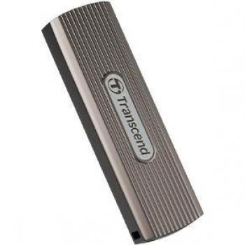 SSD Externo Transcend ESD330C - 512 GB - USB Tipo-C - 10 Gbps - Protección por Contraseña - Gris Marrón