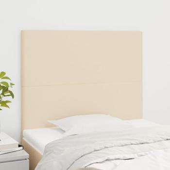Cabeceros 2 unidades de tela color crema 100x5x78/88 cm Vidaxl Crema