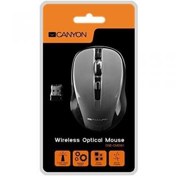 Canyon CNE-CMSW1G Ratón Inalámbrico 1200 DPI Gris