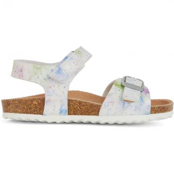 Sandalias Geox Adriel Multicolor para Niña, Blanco y Rosa, Talla 38 EU