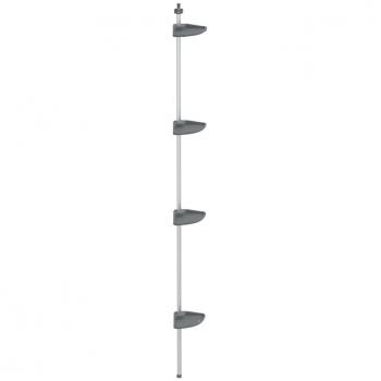 4-Tier Telescopic Corner Shower Shelf - Silver Aluminum