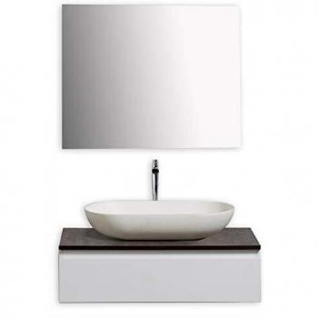 Mueble de baño Vision 700 blanco mate con lavabo opcional y cubierta adicional