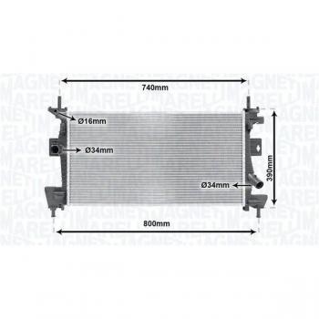 Radiador de refrigeración del motor MAGNETI MARELLI 350213170200