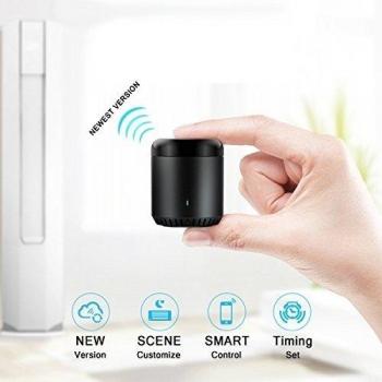 Nueva Versión de actualización Broadlink RM Mini Negro Bean Smart Home WiFi Universal IR Controlador Smart remoto APP/control de voz/función de encendido para dispositivos inteligentes Electric Appliance
