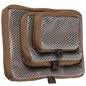 Tasmanian Tiger Juego de bolsas de malla TT para mochila organizadora VL con bolsillos adicionales en 3 tamaños con parte trasera de velcro