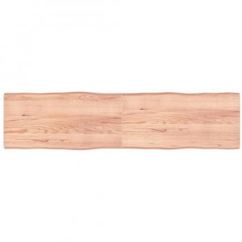 Tablero de mesa de roble sin tratar marrón claro 200 x 50 x (2-6) cm con borde natural