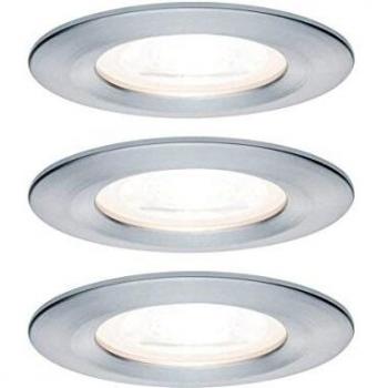 Set de 3 Focos LED Empotrables Nova Redondos IP44 Dimmables 3x6,5W Aluminio