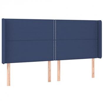Cabecero con LED de tela azul 183x16x118/128 cm Vidaxl Azul