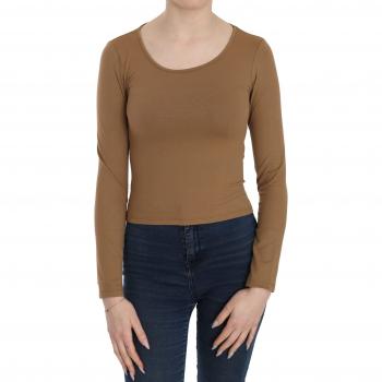 Brown Long Sleeve Fitted Shirt Tops Blouse by GF Ferre, IT38|XS, Gianfranco Ferré, female, Size: 2XS