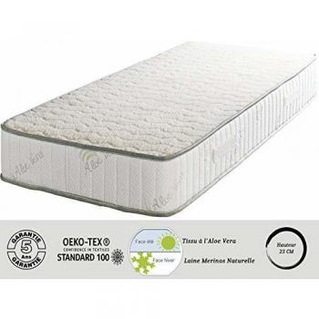 Colchón Super Deluxe 80x200 cm - 23 cm - Firme - Cara Invierno Pure Lana Merinos - Núcleo de Látex HR Última Generación - Muy Transpirable