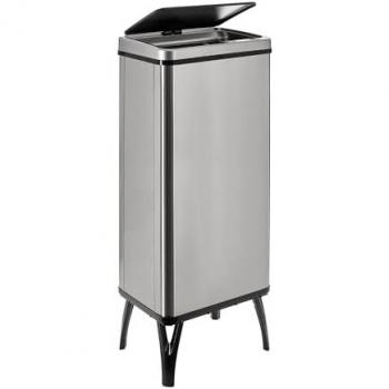 Cubo de Basura Inteligente Wellhome 60L con Apertura Automática y Contacto Manual, Color Gris, Dimensiones 35,5x26x95,5 cm