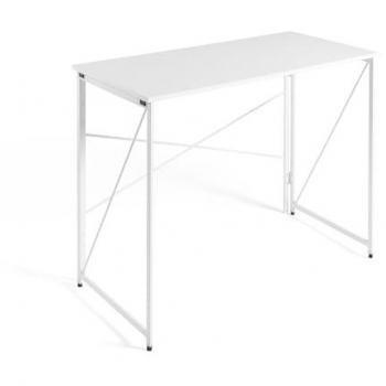 Escritorio Plegable Moderno de Ordenador 100x50 cm con Estructura Metálica Resistente y Fácil Montaje - Color Blanco