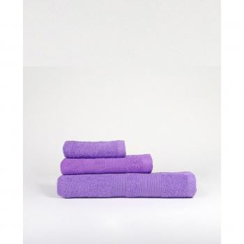 Juego de Toallas Malva KARAMELO - Set de 3 Toallas Económicas en Color Lila para Baño