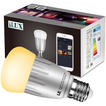 LE Bombilla LED inteligente, casquillo E27, A60, luz regulable blanca cálida