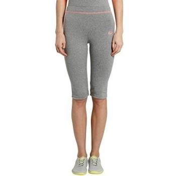 Ultrasport Fitness/Sport Capri Pantalones, Mujer, Gris/Coral, XS