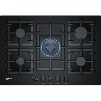 Placa de Gas Neff N70 T27CS59S0 75cm con 5 Fuegos en Cristal Negro