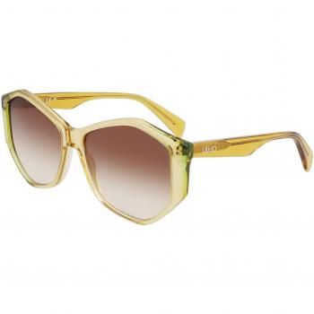 Liu Jo LJ797S 707 Women's Sunglasses Yellow Geometric Design Size 57