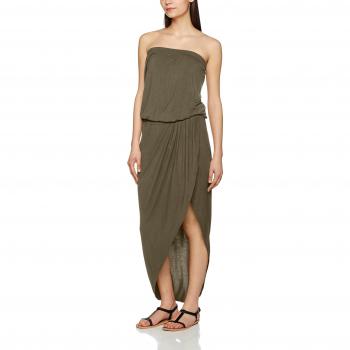 Women's Olive Viscose Bandeau Dress