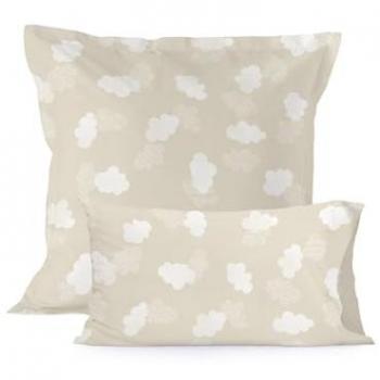 Funda de Almohada Nubes Beige 50x75 cm, 100% Algodón, Calidad 150