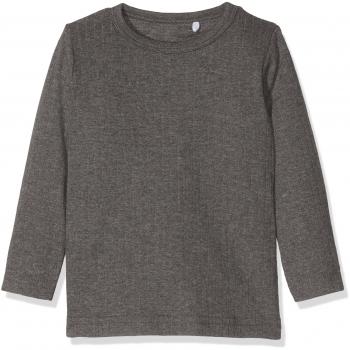 NAME IT Nmmvay Ls Slim Top Noos, Camisa Manga Larga para Bebé-Niños, Gris