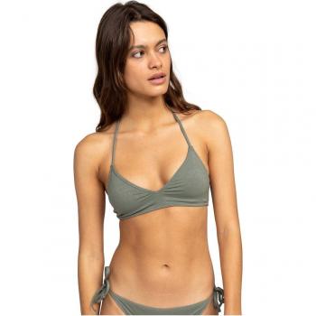 Top de bikini Roxy Shiny Wave mujer verde caqui M