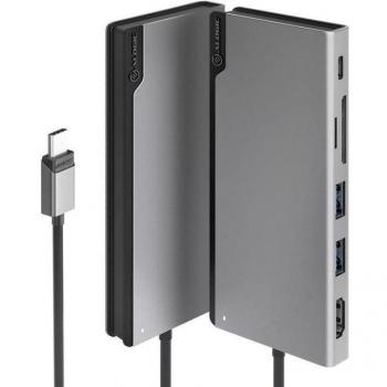 Base para portátil ALOGIC ULDUNIV2-SGR con replicador de puertos Alámbrico USB 3.2 Gen 1 (3.1 Gen 1) Type-C, Gris - HDMI, USB y lector de