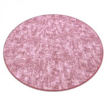 Alfombra Redonda Sólida Rosa Ruborizado Imitación Hormigón 150 cm
