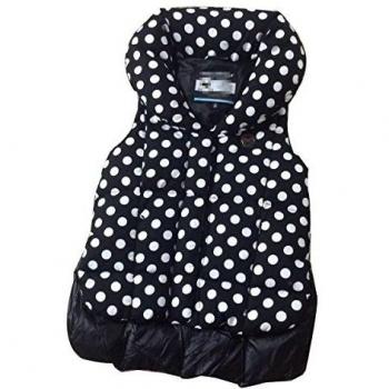 Mujeres Otoño E Invierno La Impresión Personalizada Collar Abajo Chaleco,Black-L