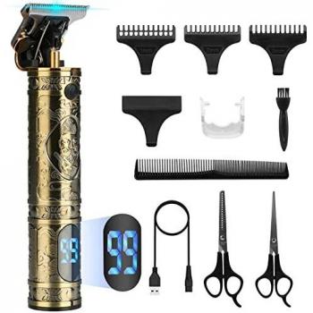 Máquina Cortar Pelo para Hombre, Recortadora Eléctrica, Profesional Inalámbrico Cortapelos Corte Pelo, Recortador Pelo Barba Kit, Carga USB