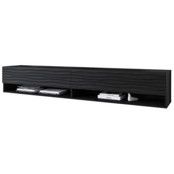 Mueble TV Sarasota 119, Grafito y Negro, 180x30x33cm, con 2 Puertas