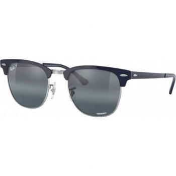 Ray-Ban Clubmaster Metal RB3716 9254/G6 51-21 Shiny Transparent Grey Unisex Square Sunglasses