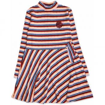 Tuc Tuc - Vestido de niña a rayas con lazada en la cintura Natural Planet