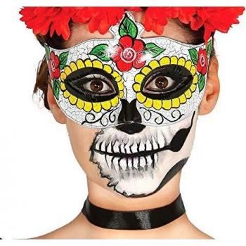 FIESTAS GUIRCA Calaca Media mascarilla Día de los Muertos de la Mujer
