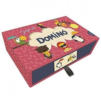 Auzou- juego, domino, Multicolor