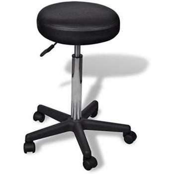 vidaXL Silla de Oficina Estilo Modernao Negra Taburete Asiento para Estudio