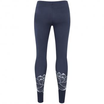 M de la vida de las mujeres LOTUS Leggings, Loto, mujer, color Midnight Blue W/Silver Foil, tamaño S