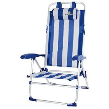 Silla de Playa Plegable BIO 12009 Marinera con Reposabrazos y 9 Posiciones - Crevicosta Calidad