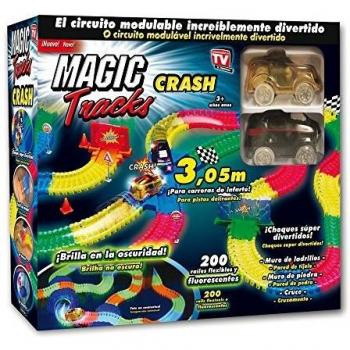 Las Ofertas de la Tele Magic Tracks CRASH: el circuito modulable que brilla en la oscuridad. Ahora con cruces, muros y señales de tráfico