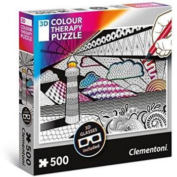 500-Piece Colour Therapy Puzzle - Lighthouse Design