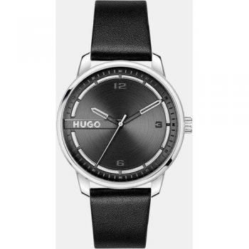 Reloj de Hombre Hugo #Stamp 1530362, Analógico, Correa de Piel Negra