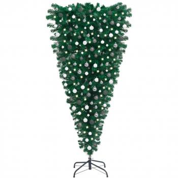 Árbol de Navidad Artificial volteado con bolas LED y 240 cm