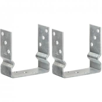 Estacas para Valla 2 Piezas Plata 14x6x15cm Acero Galvanizado