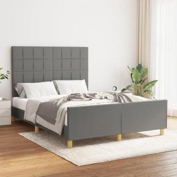 Cama sin colchón de Tela Gris Oscuro 140x190 cm