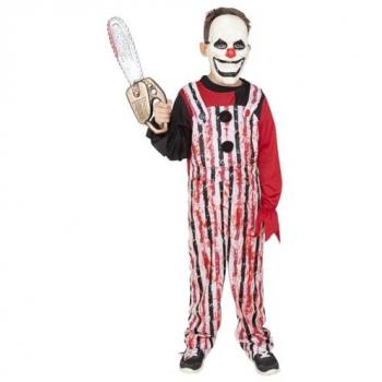 Disfraz Infantil Payaso Chiflado Rojo a Rayas con Máscara - Licencia Oficial para Halloween y Fiestas