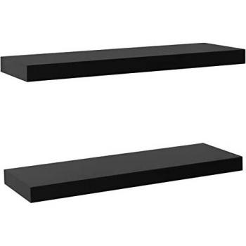 vidaXL Floating Wall Shelves 2 pcs Black 60x20x3.8 cm
