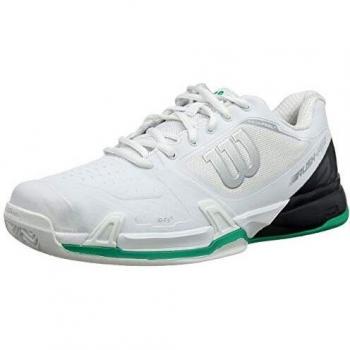 Wilson Rush Pro 2.5 2019 CC, Zapatilla de Tenis para tenistas de Cualquier Nivel, para Superficies de Tierra Batida, sintético, para Hombre, Blanco/Gris/Verde, Talla 40 1/3 EU